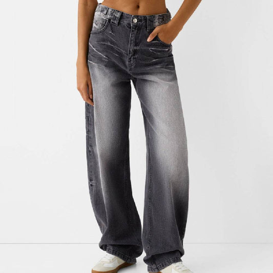 Loose Fashion Personalized Wide-leg Jeans For Women MuddyStock