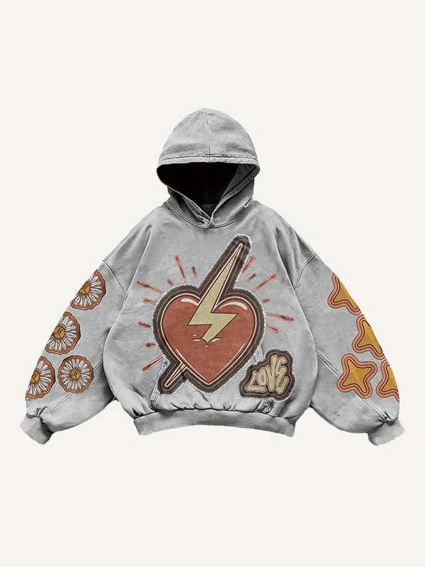 Printed Hoodie For Men And Women Grey