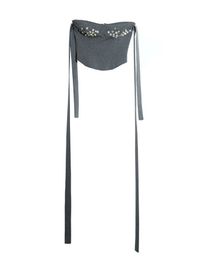 Short Top For Women Gray