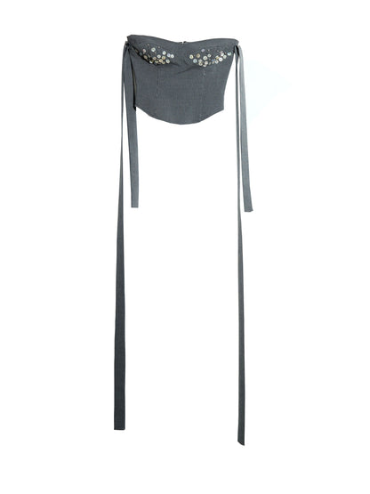 Short Top For Women Gray