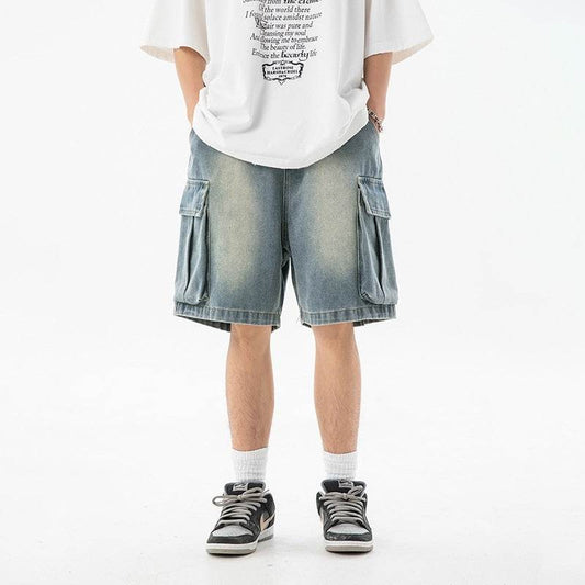 Summer New Loose Side Three-dimensional Large Pocket Leisure Fifth Pants MuddyStock