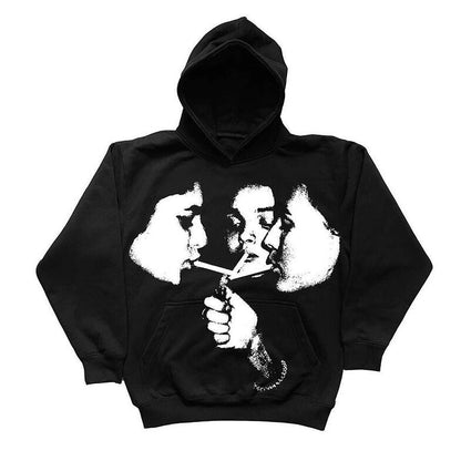 European And American Printed Casual Graphic Design Hoodie Plus Velvet All Products