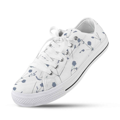 Seattle Low Top Women's Flower Design Shoes White
