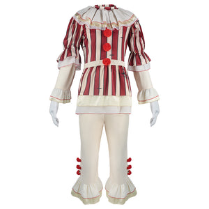 Halloween cosplay terrifying evil clown costume Horror Evil Clown (Red Stripes)