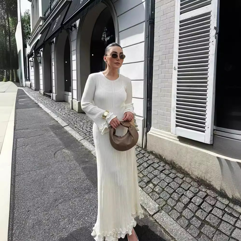 Round neck long sleeved slim fit dress for women | MuddyStock Originals