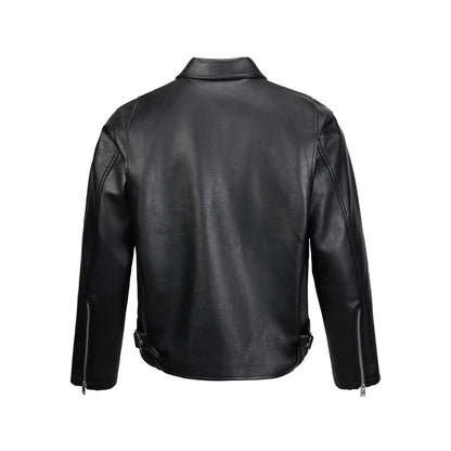 Collar PU leather jacket for men | MuddyStock Originals