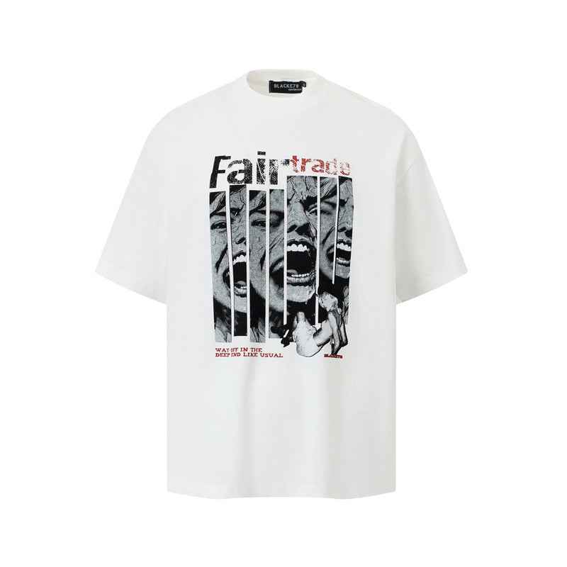 Creative Portrait Print Short Sleeve T-Shirt for Men | MuddyStock Originals MuddyStock