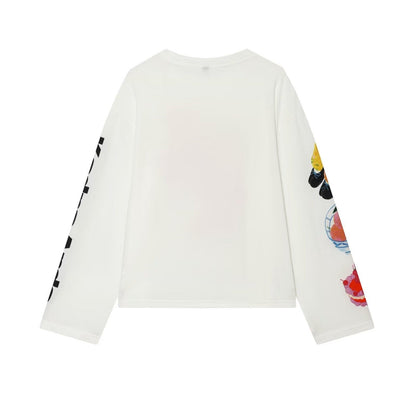 Simple style casual loose printed long sleeved top for women | MuddyStock Originals