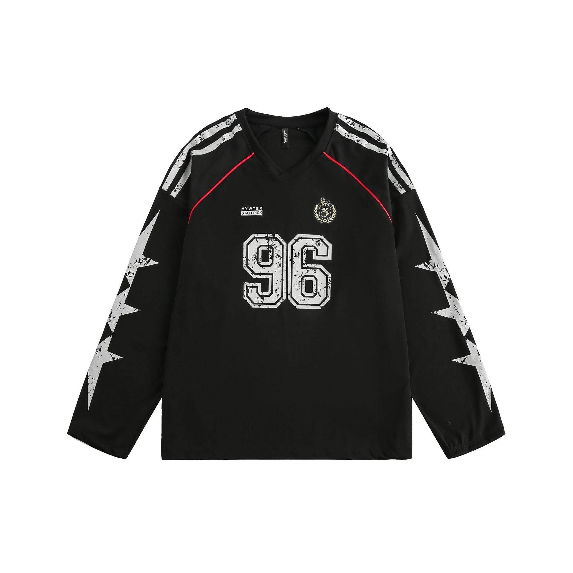V-neck retro printed sweatshirt For Men And Women | MuddyStock Originals Black MuddyStock
