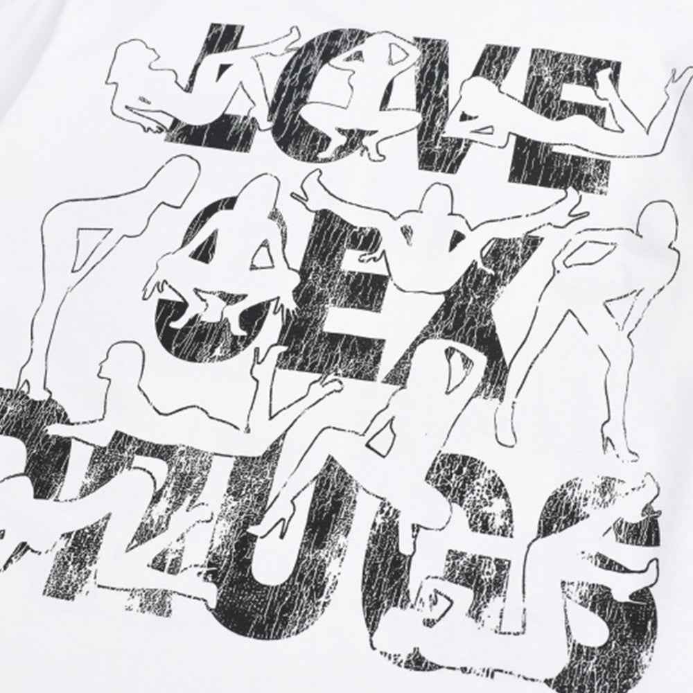 Abstract crowd printed short sleeved t-shirt