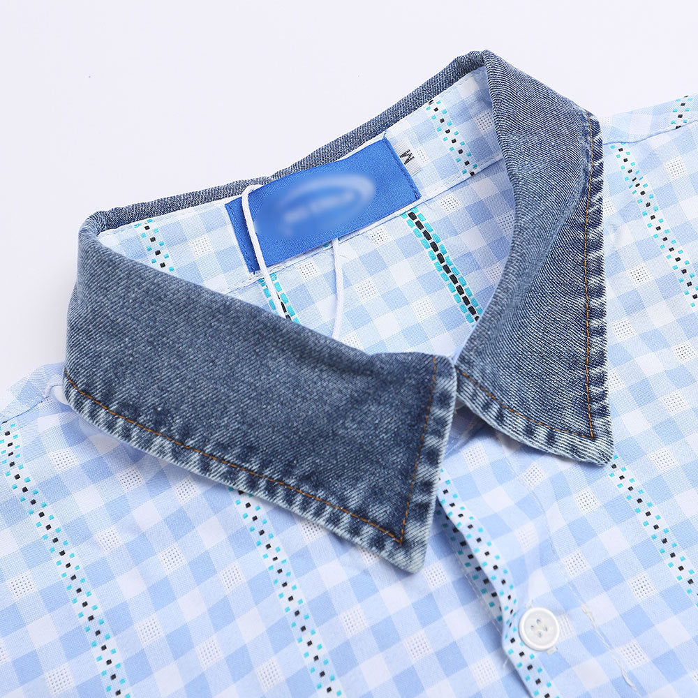 Cartoon Doraemon Plaid Short Sleeve Shirt For Women | MuddyStock Originals eprolo