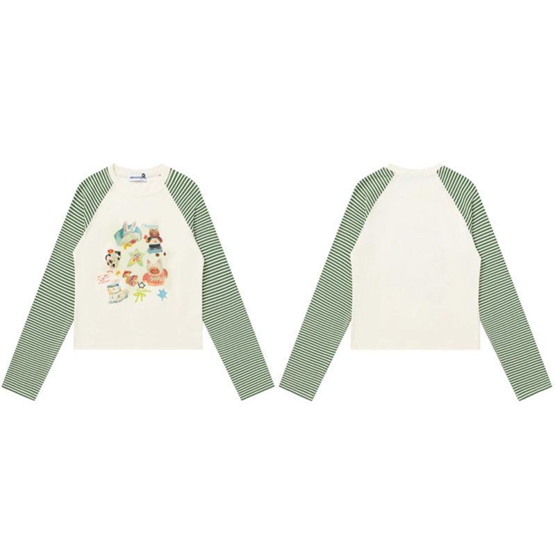 Cartoon Print Long Sleeve T-Shirt for Women | MuddyStock Originals