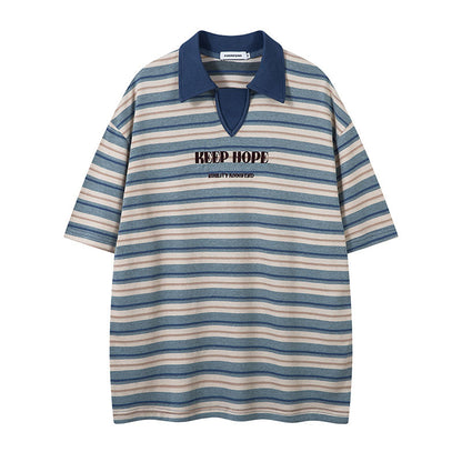 Short Sleeve Polo T-Shirt for Men | MuddyStock Originals A182-Blue MuddyStock