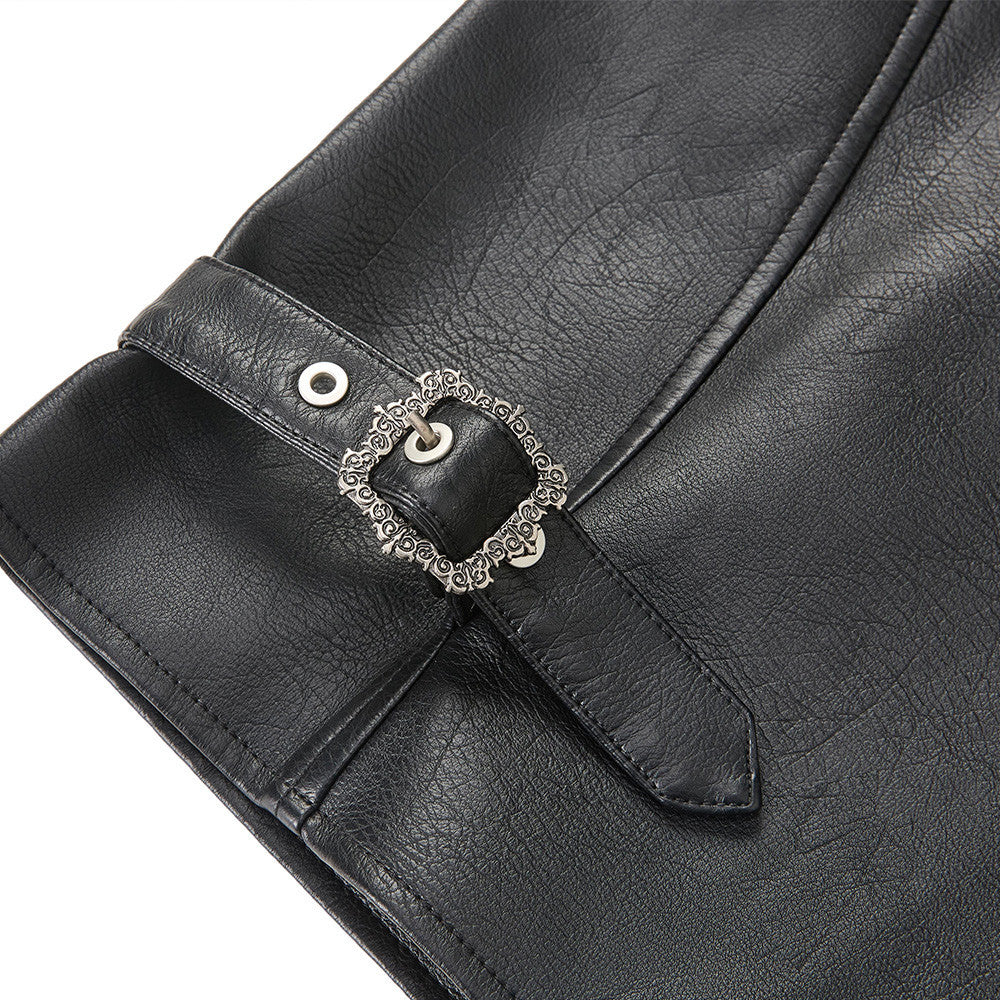 Collar PU leather jacket for men | MuddyStock Originals