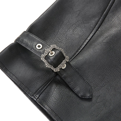 Collar PU leather jacket for men | MuddyStock Originals