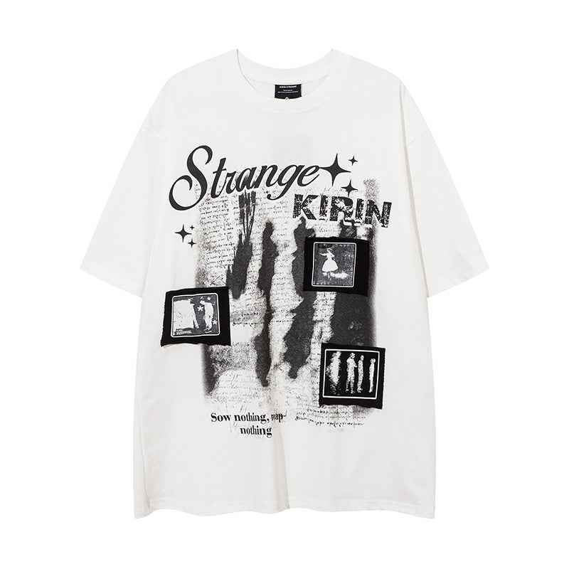 Loose Crew Neck Short Sleeve T-Shirt For Men And Women | MuddyStock Originals White MuddyStock