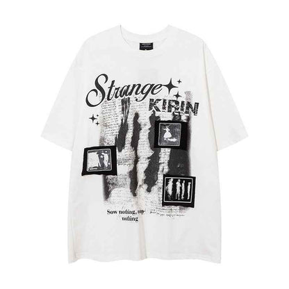 Loose Crew Neck Short Sleeve T-Shirt For Men And Women | MuddyStock Originals White MuddyStock