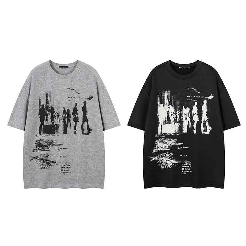 Retro Print Loose T-Shirt For Men And Women | MuddyStock Originals MuddyStock