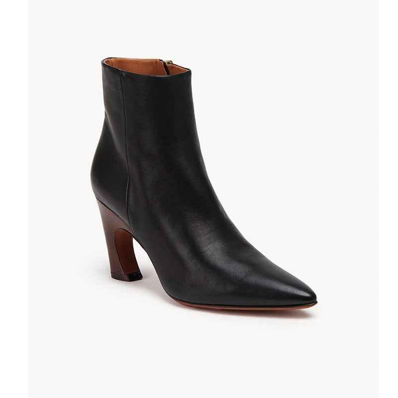 Pointed Toe High Heeled Ankle Boots For Women black