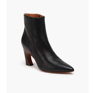 Pointed Toe High Heeled Ankle Boots For Women black