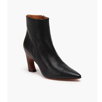 Pointed Toe High Heeled Ankle Boots For Women black