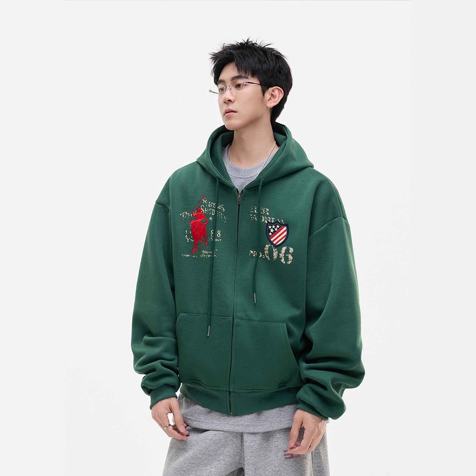 Badge Hoodie For Men | MuddyStock Originals Green MuddyStock