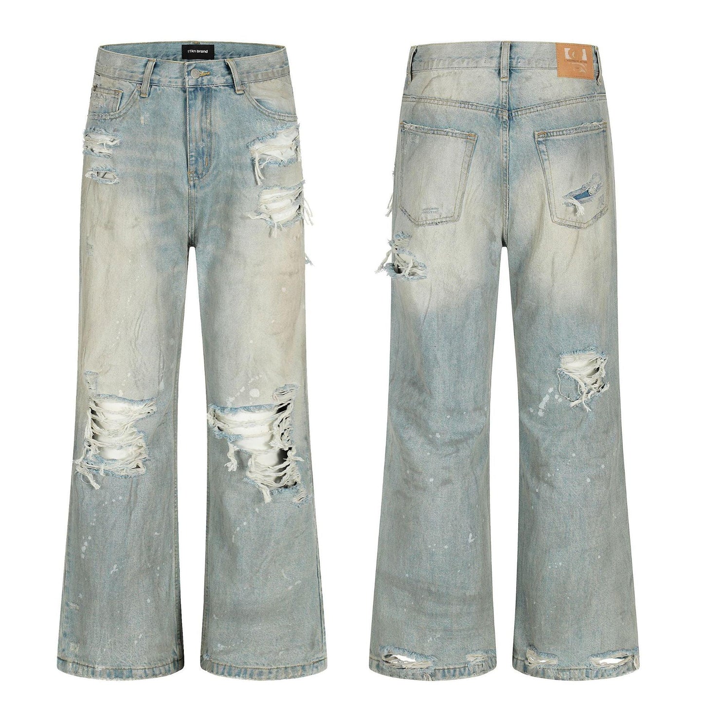 Loose Fringe Slim Fit Casual Long Jeans For Men | MuddyStock Originals