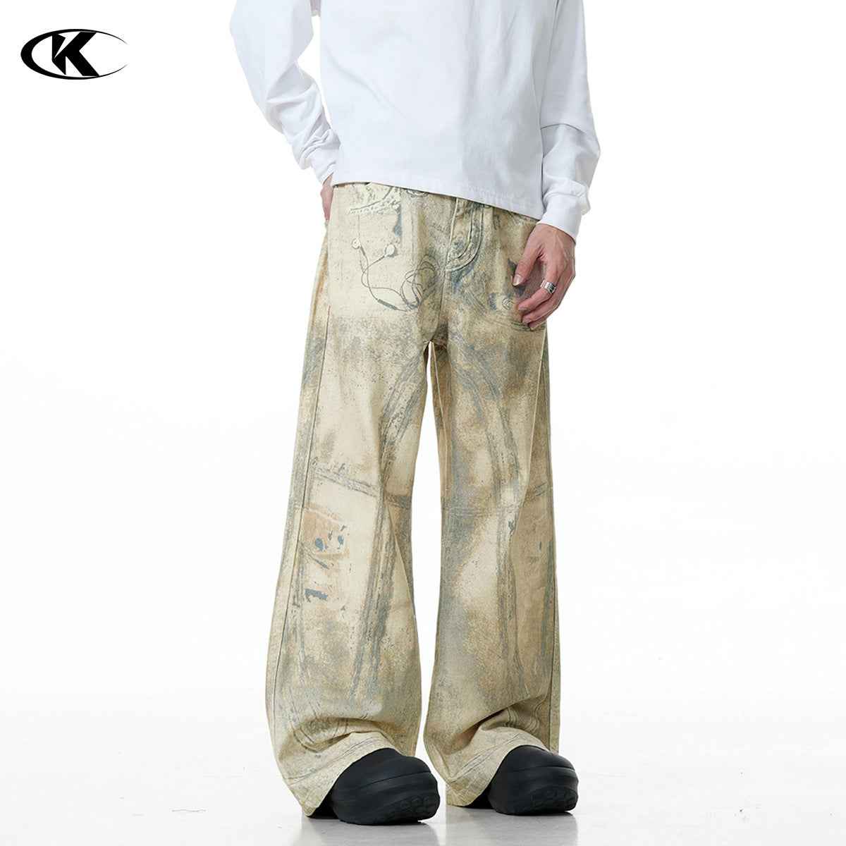 Printed Shell Pattern Denim Pants for Men and Women | MuddyStock Originals MuddyStock