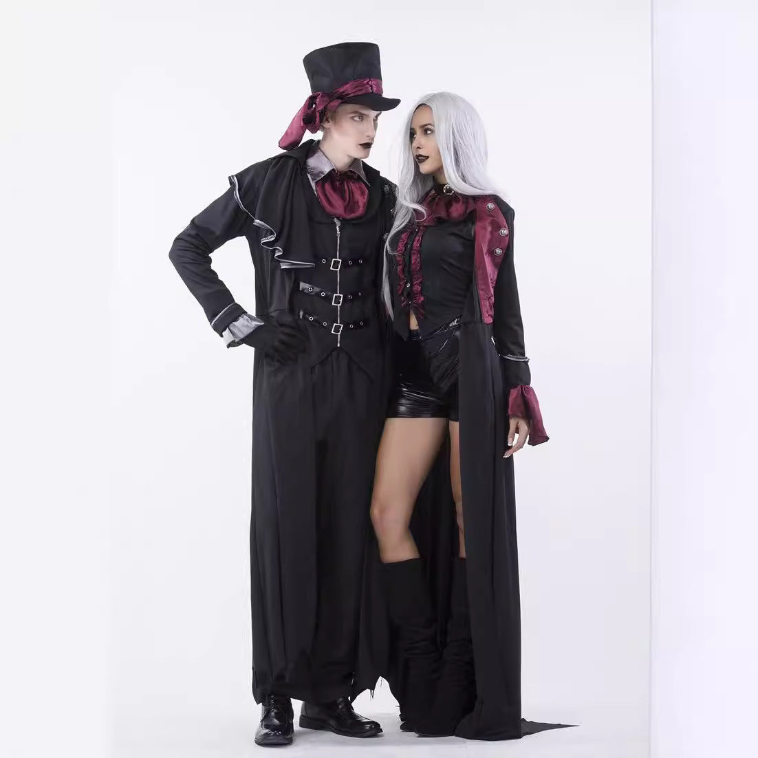 Vampire Costume Cosplay Couple Outfit for Men and Women For Halloween