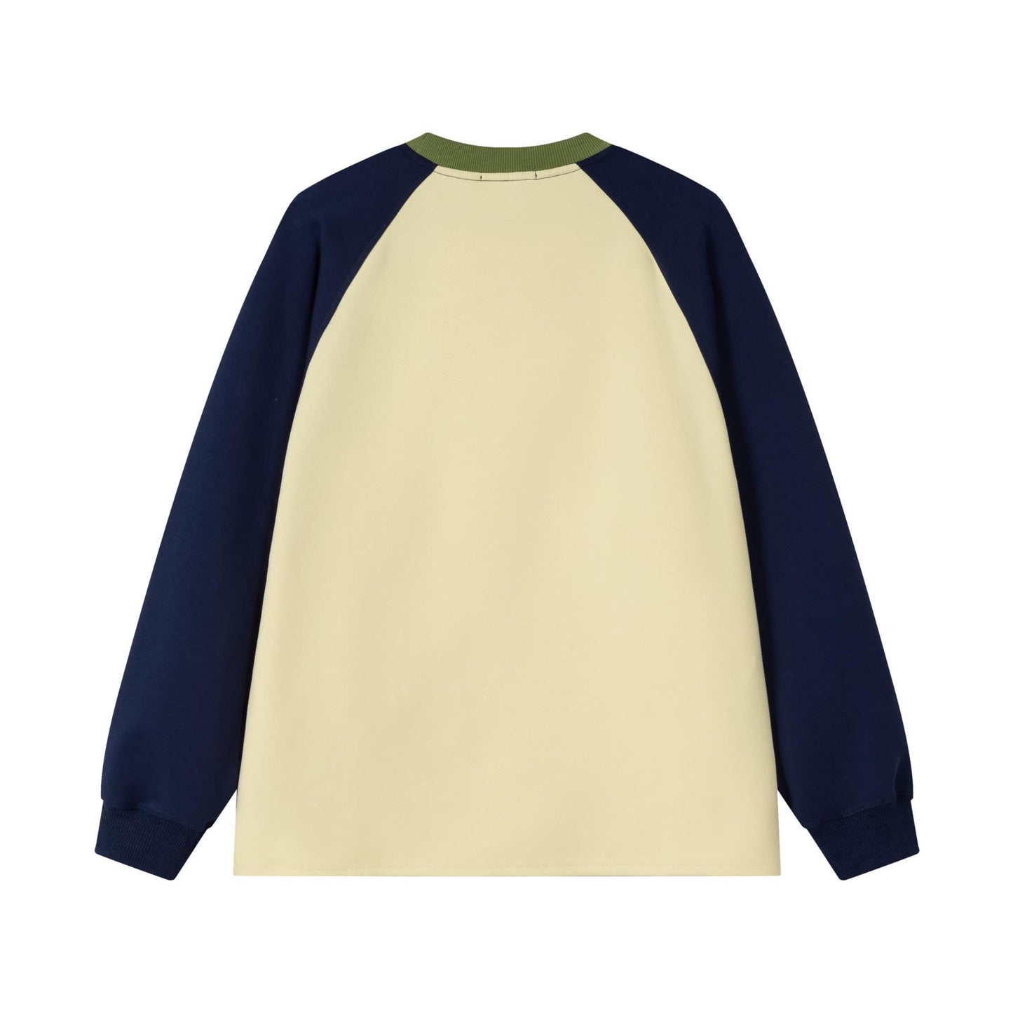 Hand drawn puppy striped patchwork long sleeved sweatshirt for men and women | MuddyStock Originals MuddyStock