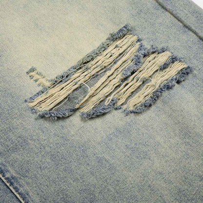 Ripped denim cropped pants for women | MuddyStock Originals