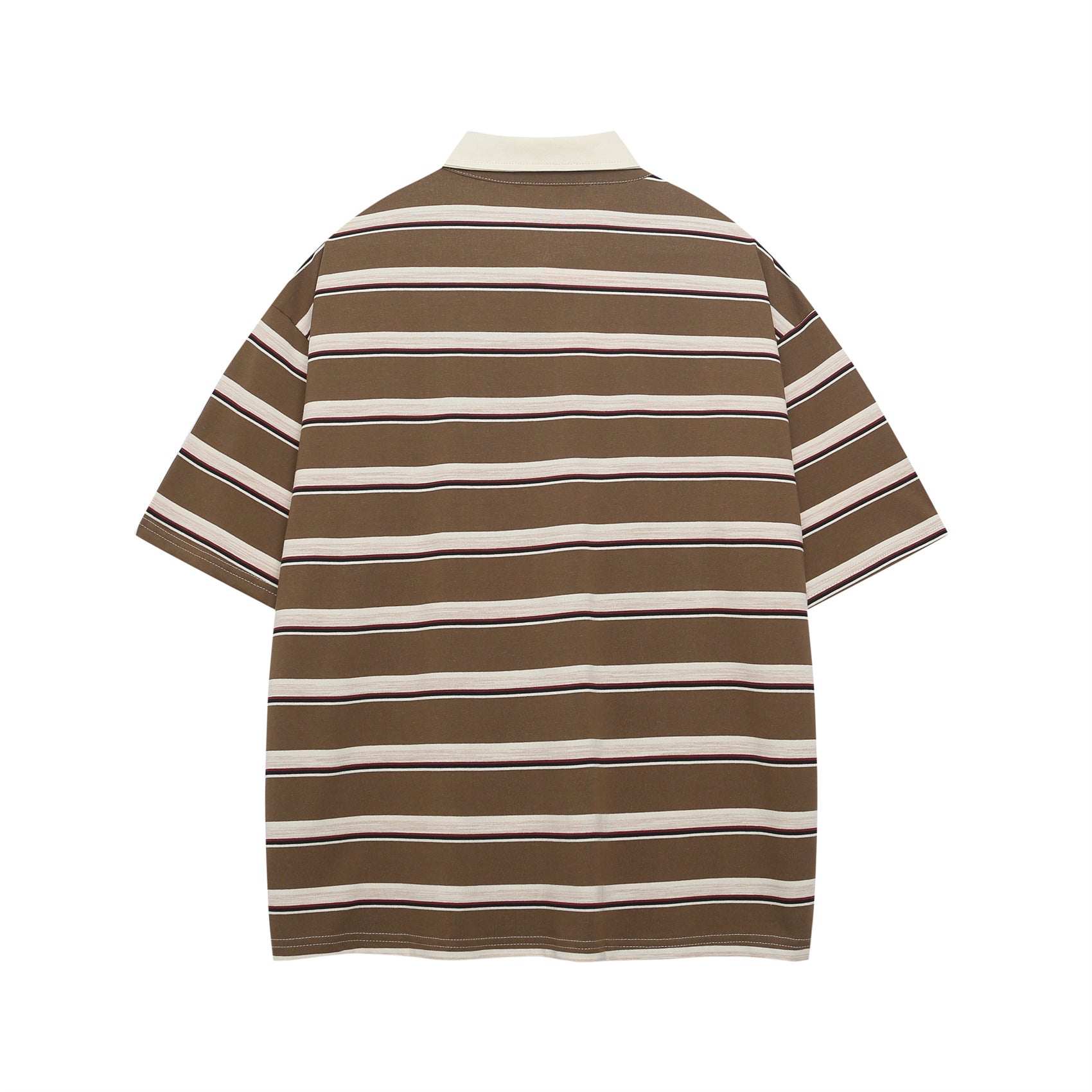 Retro Letter Embroidery Stripe Short Sleeve Polo Shirt For Men MuddyStock