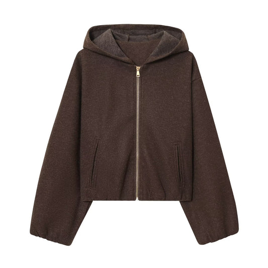 Retro style hooded jacket casual jacket