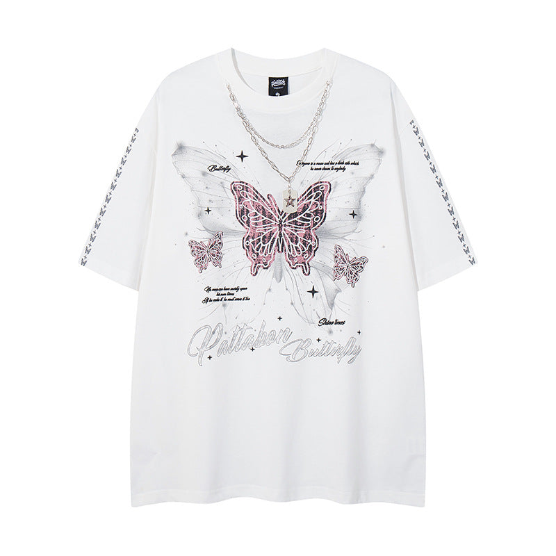 Overlapping Butterfly Print Short Sleeve T-Shirt for Women | MuddyStock Originals MuddyStock