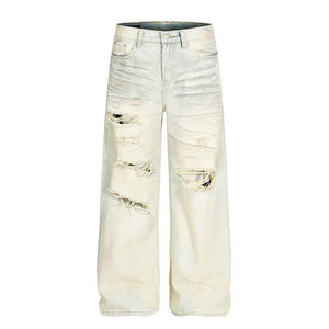 Dirty dyed ripped denim jeans for men | MuddyStock Originals Blue