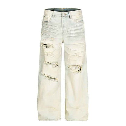 Dirty dyed ripped denim jeans for men | MuddyStock Originals Blue