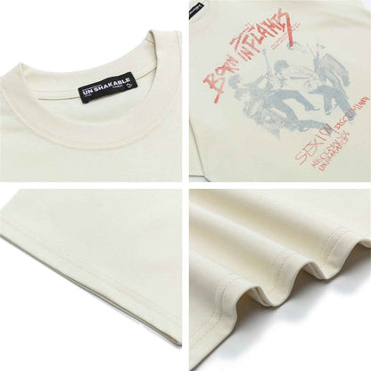 Rock Band Letter Print Short Sleeve T-Shirt For Men | MuddyStock Originals MuddyStock