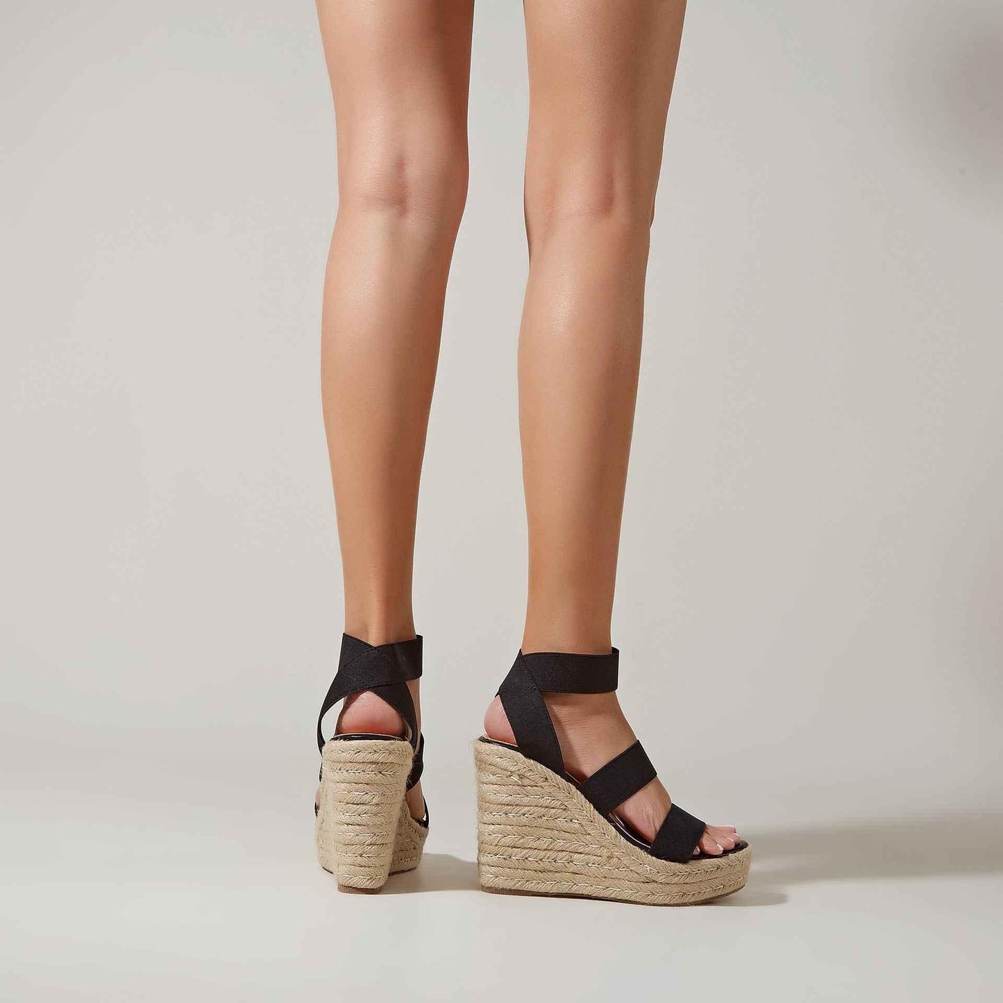Hemp Rope Bottom High Heel Wedge Sandals