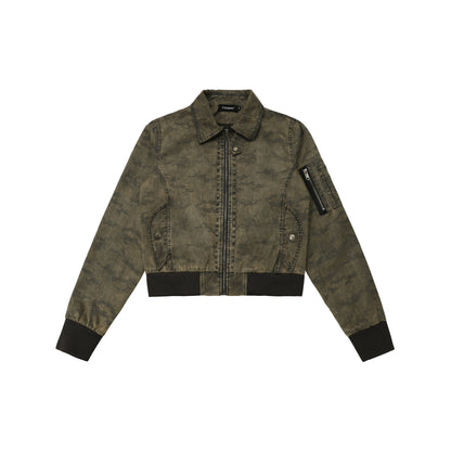 Retro flying short shoulder jacket for women | MuddyStock Originals