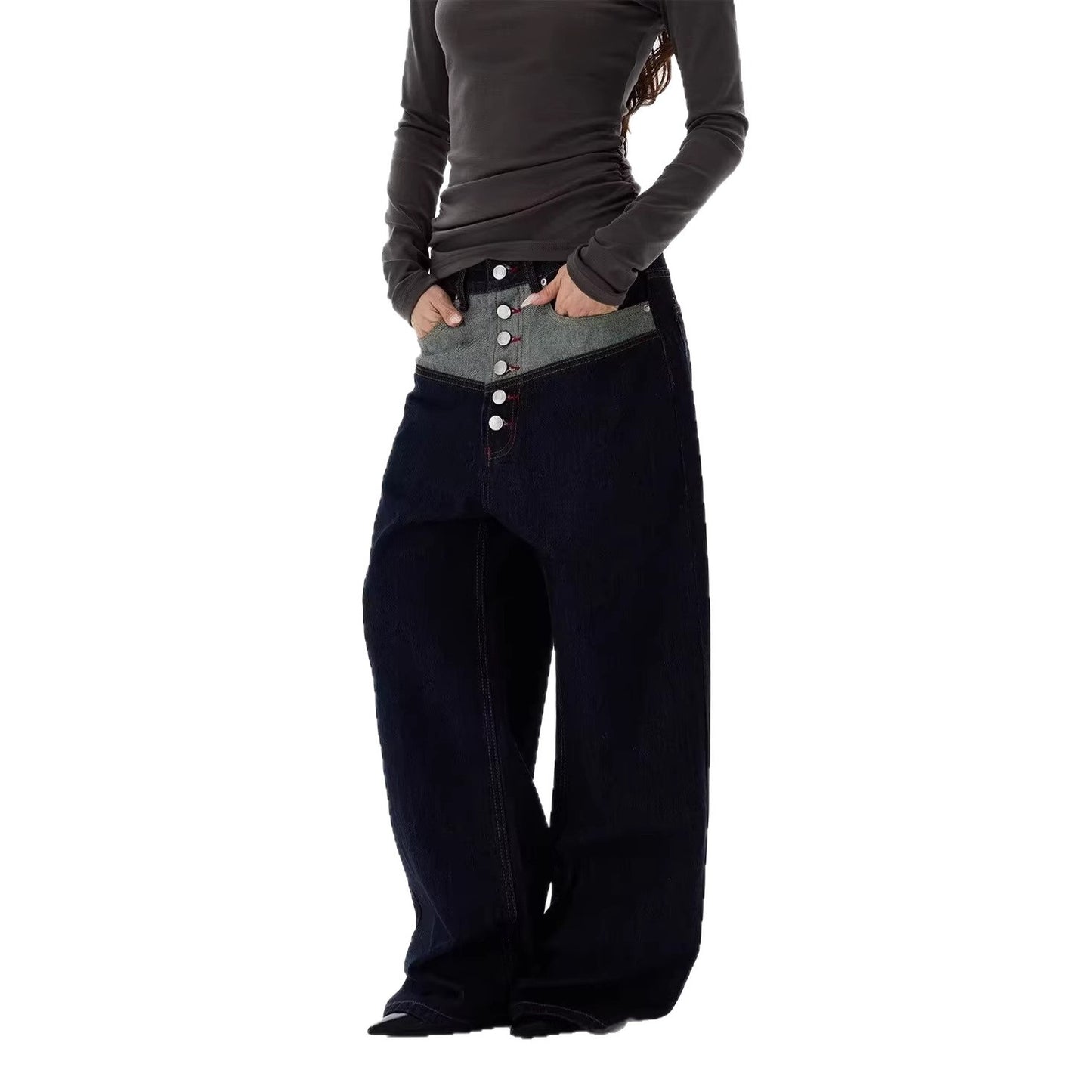 Wide Leg Curved Cut Jeans For Women | MuddyStock Originals