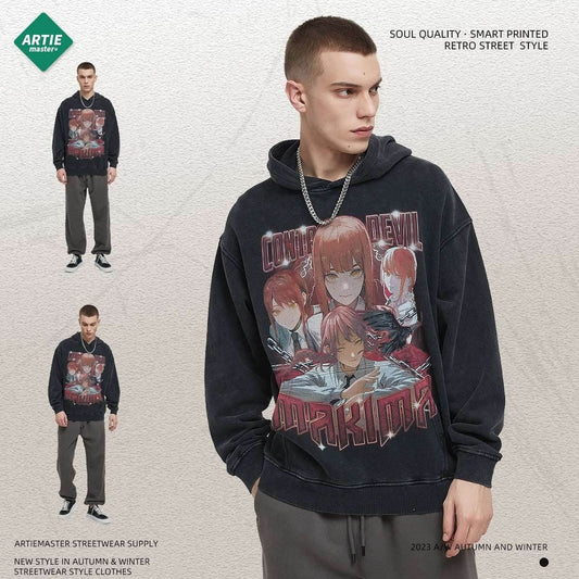 Printed vintage men's hoodie | MuddyStock Originals Retro Black MuddyStock