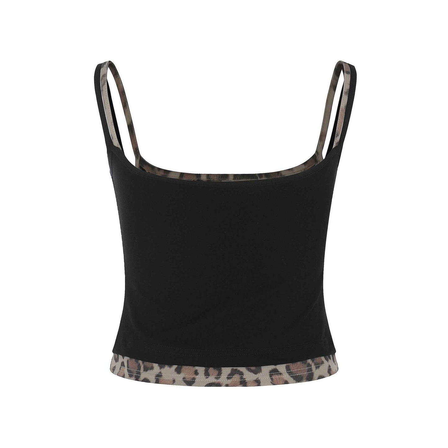 Leopard Print Faux Two-Piece Halter Top for Women | MuddyStock Originals