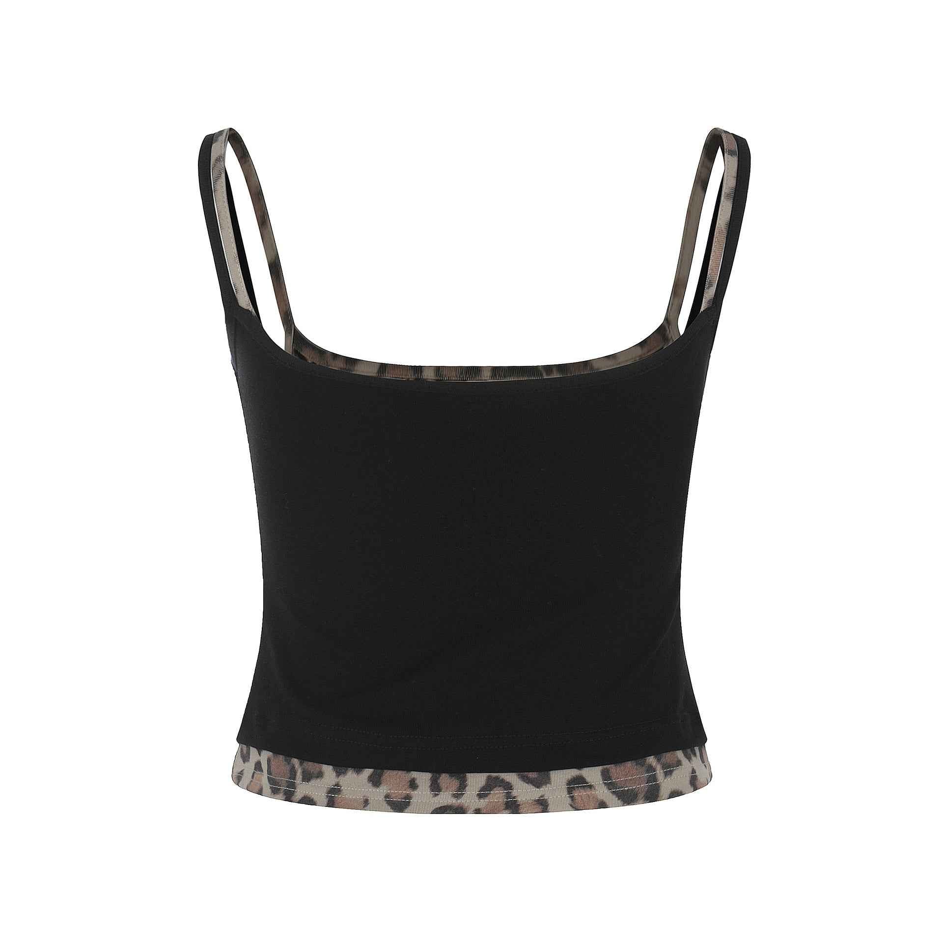 Leopard Print Faux Two-Piece Halter Top for Women | MuddyStock Originals