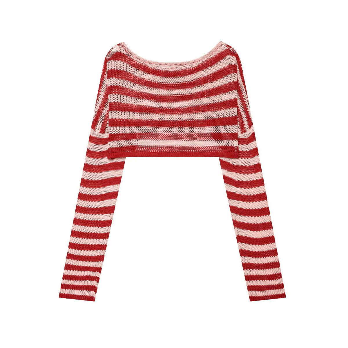 Long sleeved striped short knit top for women | MuddyStock Originals
