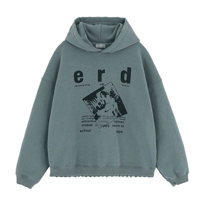 Men's Melancholic Retro Hooded Sweatshirt | MuddyStock Originals Gray-green MuddyStock