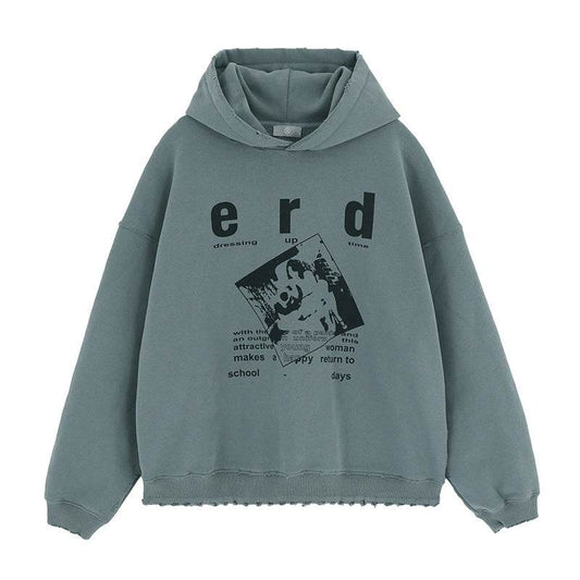 Men's Melancholic Retro Hooded Sweatshirt | MuddyStock Originals Gray-green MuddyStock