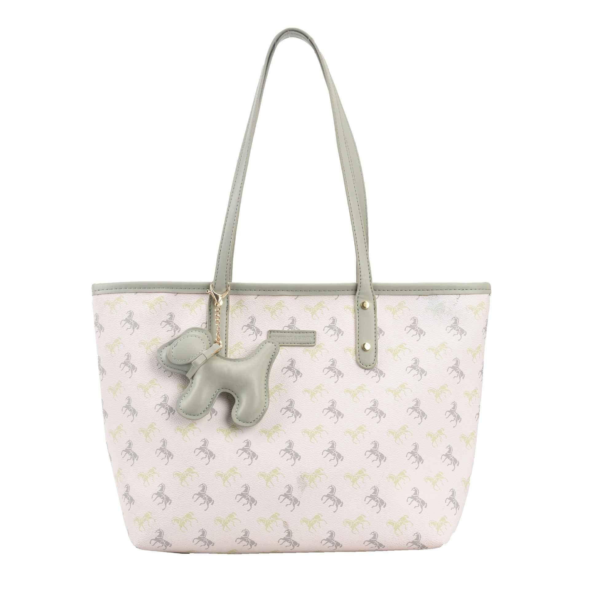 Handbag Bag For Women Green With Pendant