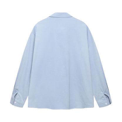 Cartoon embroidered corduroy long sleeved shirt