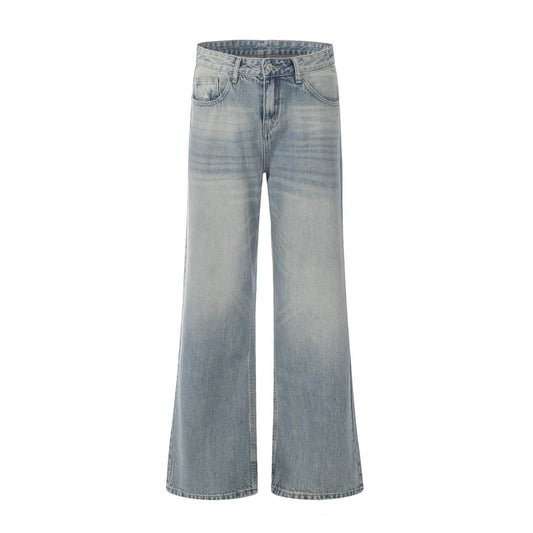 Simple Clean Fit Vintage Loose Casual Jeans For Men | MuddyStock Originals Washed Blue MuddyStock