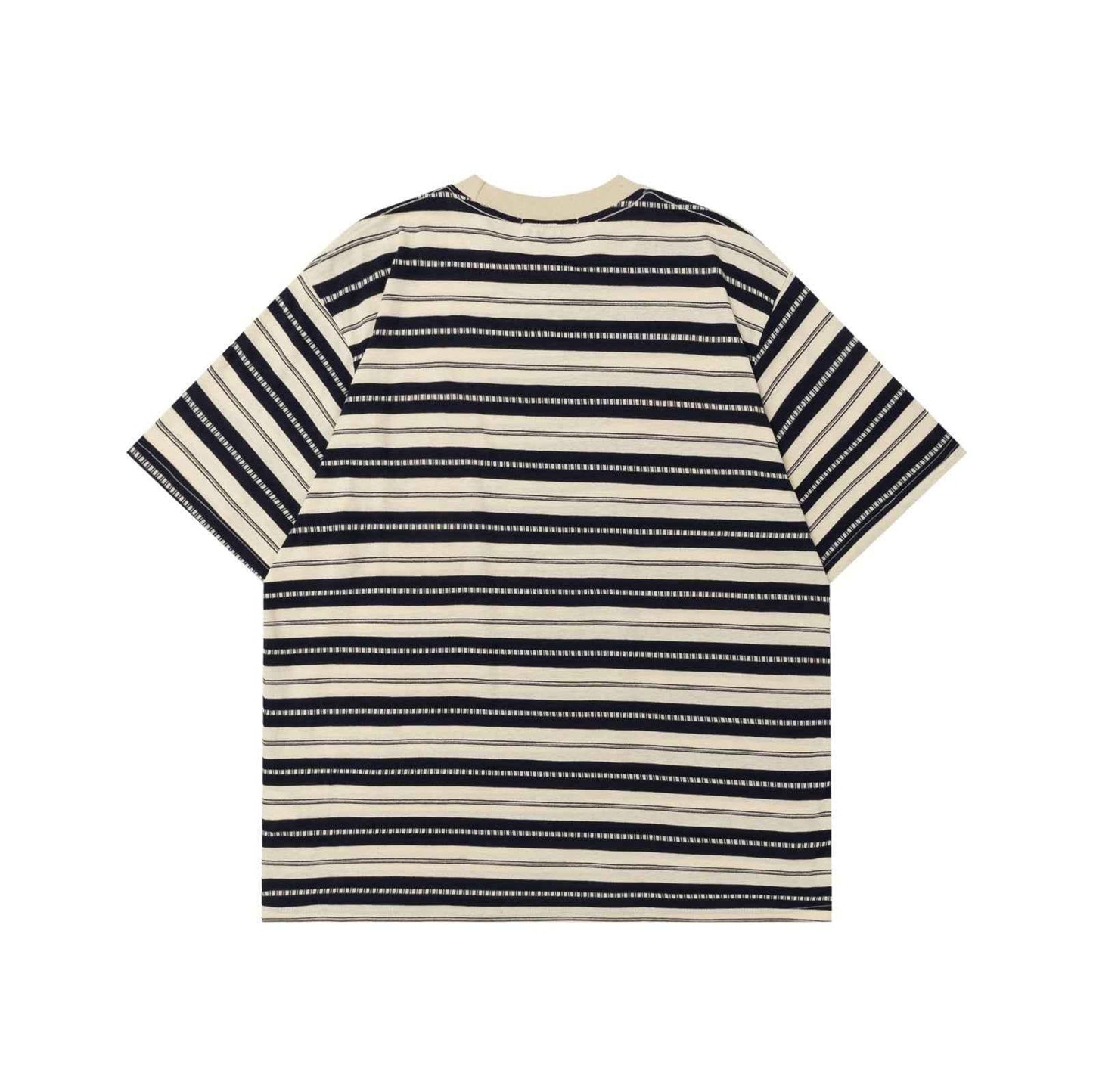Cartoon embroidered striped short sleeved T-shirt for men | MuddyStock Originals